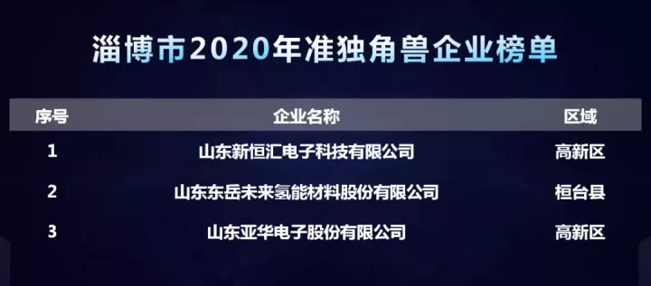 淄博瞪羚企業(yè)、獨(dú)角獸企業(yè)榜單公布，新恒匯列準(zhǔn)獨(dú)角獸企業(yè)榜單之首！